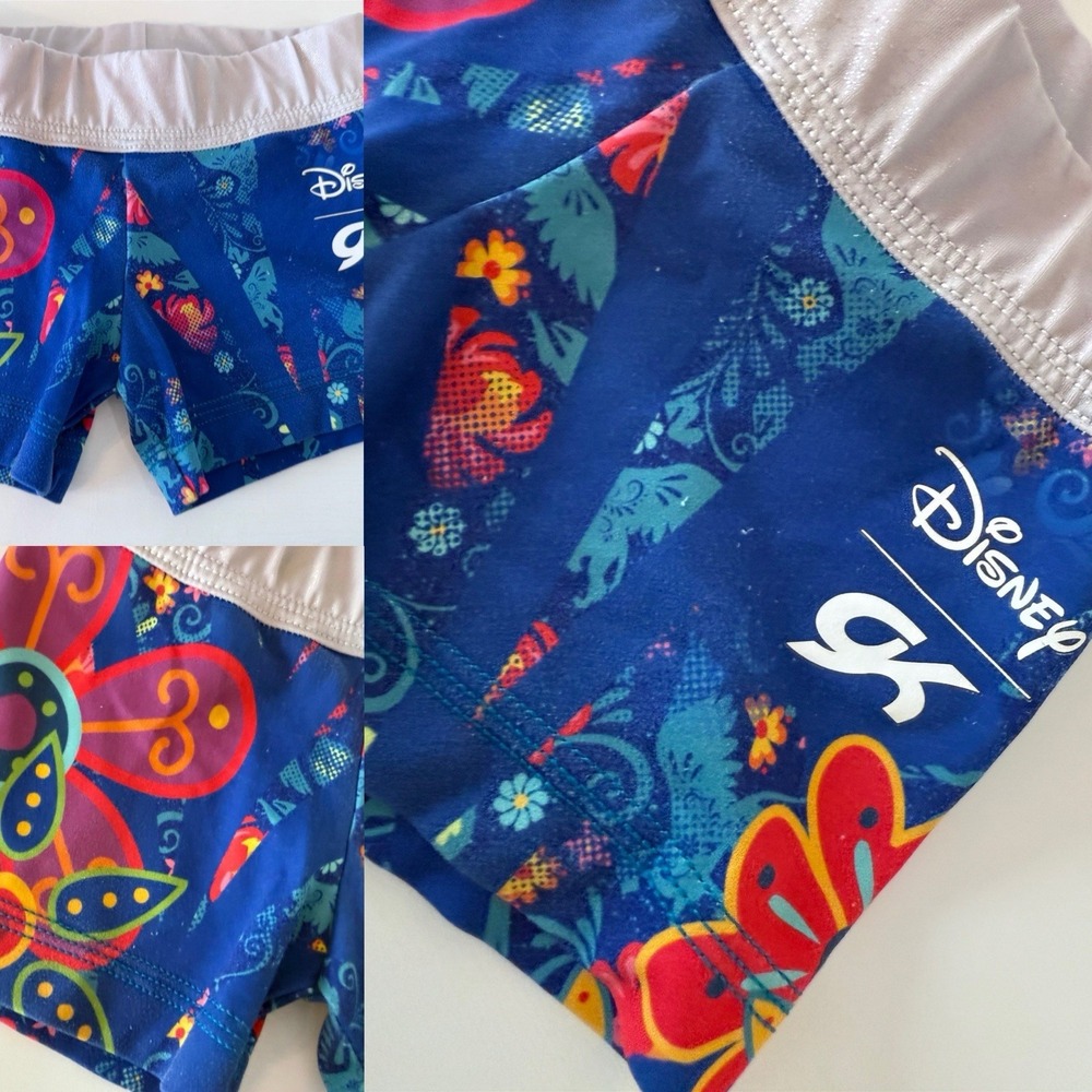 Disney GK CS Compression Shorts Gymnastics Dance Cheer‎ Floral 0136